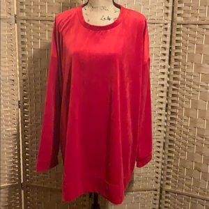 Woman Within Velour Top Red 26/28 (2X) NWT